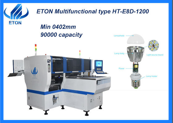 Μαγνητικός γραμμικός κινητήρας LED Bulb Tube Strip Light Making Machine Διπλή μονάδα 90000CPH 8KW