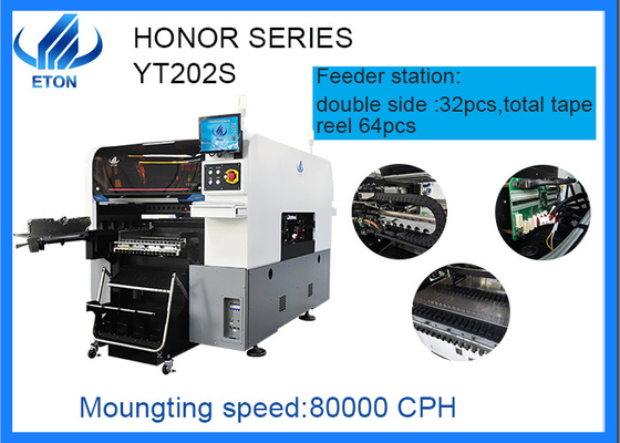 Μηχανή τοποθέτησης τσιπ 80000 CPH SMT mounter για το βολβό DOB συσκευασία 0201 - 40x40mm και ολοκληρωμένο κύκλωμα