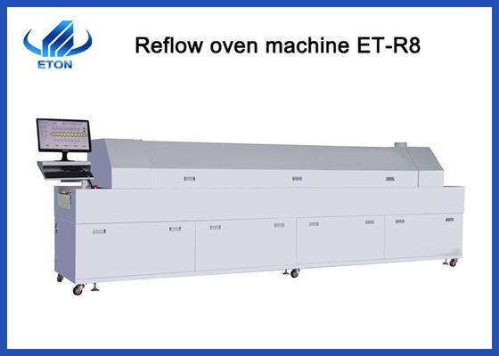 πλήρης ζεστός αέρας 4600mm*1000mm*1400mm 8 ζωνών μηχανή φούρνων επανακυκλοφορίας SMT