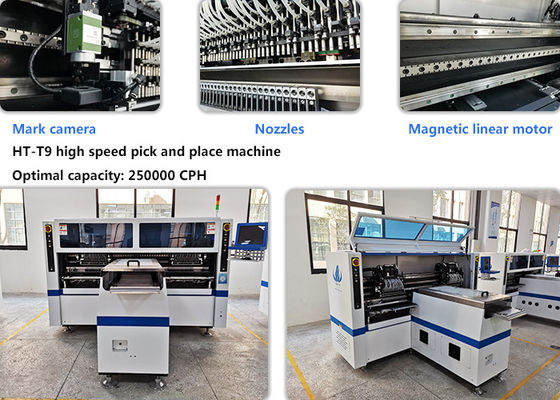 6KW διπλό βραχίονα τεσσάρων μονάδων SMT Pick Place Machine Ευέλικτο ρεύμα φώτων κατασκευής μηχανή