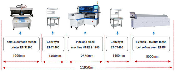 ελαφριά SMT Mounter Mounter τσιπ των οδηγήσεων φακών 1200*500mm μηχανή επιτροπής