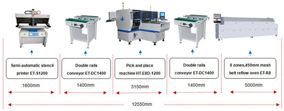 Μαγνητικός γραμμικός κινητήρας LED Bulb Tube Strip Light Making Machine Διπλή μονάδα 90000CPH 8KW