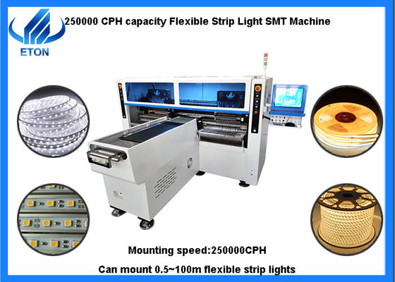 Μηχανή επιλογής και τοποθέτησης για ευέλικτο φως λωρίδας 1M - 100M 250000CPH Διπλές κεφαλές μονάδων