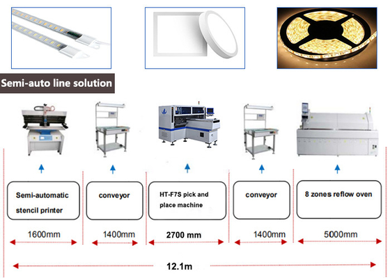 Μεγάλη ταχύτητα 68 Feeder LED Tube Mounting Machine SMT Pick and Place Machine