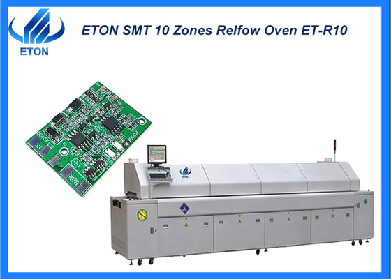 SMT Retroflow Oven Mesh Belt με αλυσίδα 10 Ζώνες θέρμανσης SMT Machine