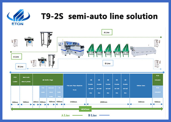 200m LED Strip SMT Pick And Place Machine Πλήρης αυτόματη γραμμή λύσης για συστατικά πυκνωτών