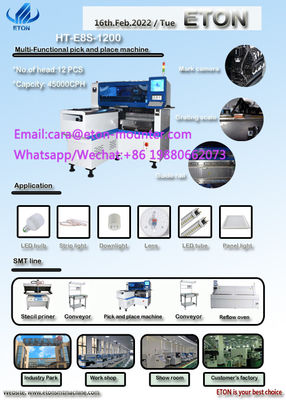 12PCS επικεφαλής να τοποθετήσει SMT παράθυρα 7 μηχανών μηχανή τοποθέτησης SMT